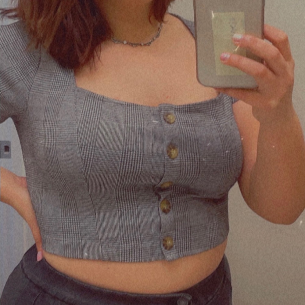 Plaid hollister crop top
